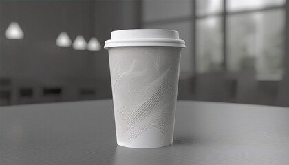 Wall Mural - Blank Coffee Cup Mockup.  Modern Disposable Coffee Cup Design.