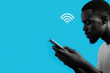 Aufkleber - A person examining their smartphone