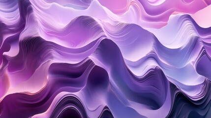 Poster - Futuristic Abstract Background with Gradient Waves in Soft Purple and Pink Tones