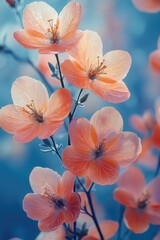 Wall Mural - A close-up shot of a bunch of bright pink flowers