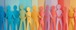 © connel_design - Colorful paper people chain representing unity and diversity.