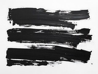 Poster - Three horizontal black paint strokes on white background.