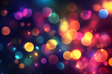 Aufkleber - Vibrant colorful bokeh lights background.