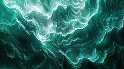Poster - Abstract Futuristic Gradient Background Design with Swirling Patterns in Green and White Tones