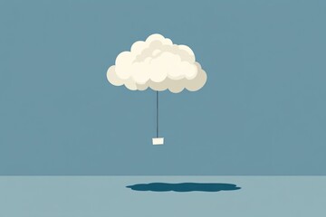 Aufkleber - A white cloud floats gently on top of a clear blue sky, perfect for representing serenity and peacefulness in your project