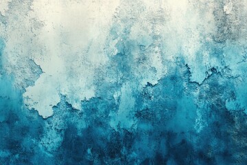 Poster - A close-up of a blue and white painted wave, suitable for use in travel or nature-themed designs