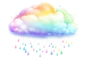 Aufkleber - A colorful cloud with rain drops, great for weather or atmospheric backgrounds