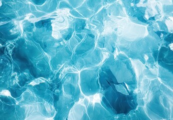 Poster - Serene Aquatic Surface with Crystal Clear Water Reflections and Gentle Wave Patterns, Perfect for Tranquil Nature and Relaxation Themes in Creative Projects
