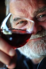 Poster - A close-up shot of a person holding a wine glass, perfect for use in food and beverage related contexts