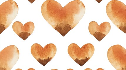 Fototapete - A beautiful watercolor pattern featuring intricate designs of interconnected hearts on a white background