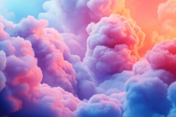 Poster - A collection of clouds floating in the sky, with no specific weather or environment