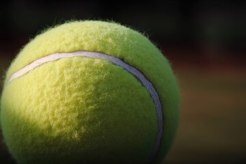 Aufkleber - A close-up view of a tennis ball on a tennis court, ideal for sports-themed images or promotional materials