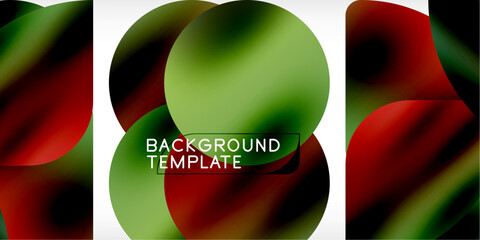 Aufkleber - Color geometric shapes background shadow circles