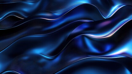 Poster - Futuristic Abstract Background with Smooth Gradient Waves in Blue Tones for Creative Projects