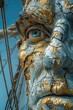 © Alena - A detailed view of a statue's facial features, perfect for illustration or design purposes