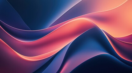 Poster - Futuristic Abstract Background with Gradient Waves in Vibrant Colors and Smooth Textures