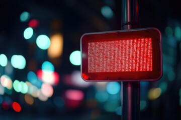 Poster - A red traffic light sits on the side of a road, waiting for its turn to direct traffic