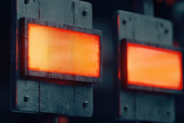 Poster - Close-up shot of a red street sign indicating a stop or caution to drivers