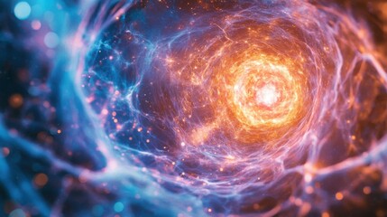 Poster - Space spiral with vibrant colors showcasing the beauty of a cosmic nebula and its swirling energies