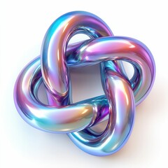 Poster - 3D abstract wave render illustration: Holo abstract 3D shape