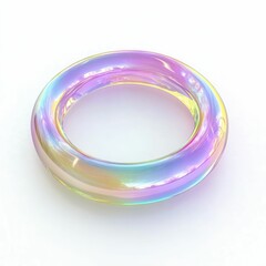 Poster - Abstract 3D shape render of a colorful Holo circle
