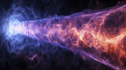 Poster - Cosmic energy radiates in vibrant colors through a stellar expanse in the depths of space