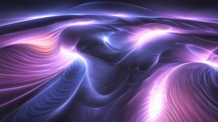 Poster - Futuristic Abstract Background with Gradient Waves and Vibrant Colors in a Surreal Landscape