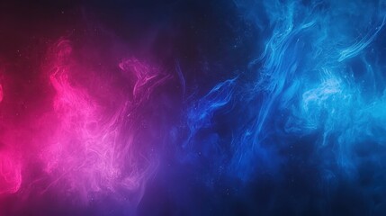 Poster - Vibrant Abstract Neon Design with Smooth Flowing Colors in a Dark Background