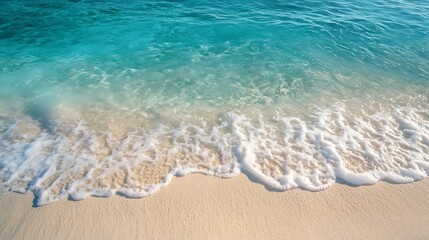 Wall Mural - Tranquil Ocean Waves Gently Lapping Sandy Shore