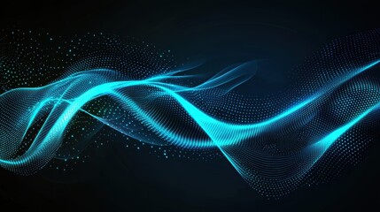 Poster - Vibrant Neon Abstract Design with Smooth Lines and Dots for Creative Projects and Backgrounds