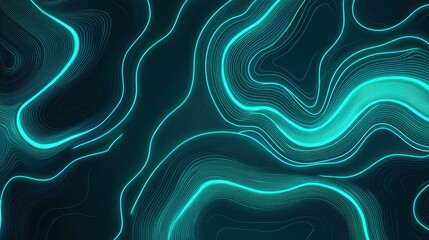 Poster - Vibrant Abstract Design with Neon Smooth Lines in an Abstract Inspired Style