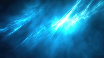 Poster - Vibrant Neon Blue Abstract Design with Smooth Textures and Dynamic Lighting Effects