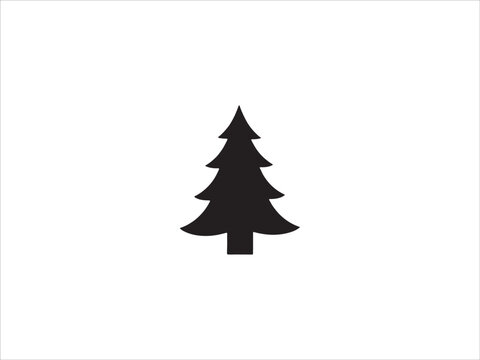  Christmas tree black vector silhouette