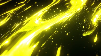 Poster - Vibrant Neon Abstract Design with Smooth Fluid Patterns and Glowing Elements