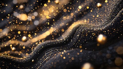 Poster - Enchanting Abstract Backdrop with Black and Gold Elements for Creative Projects