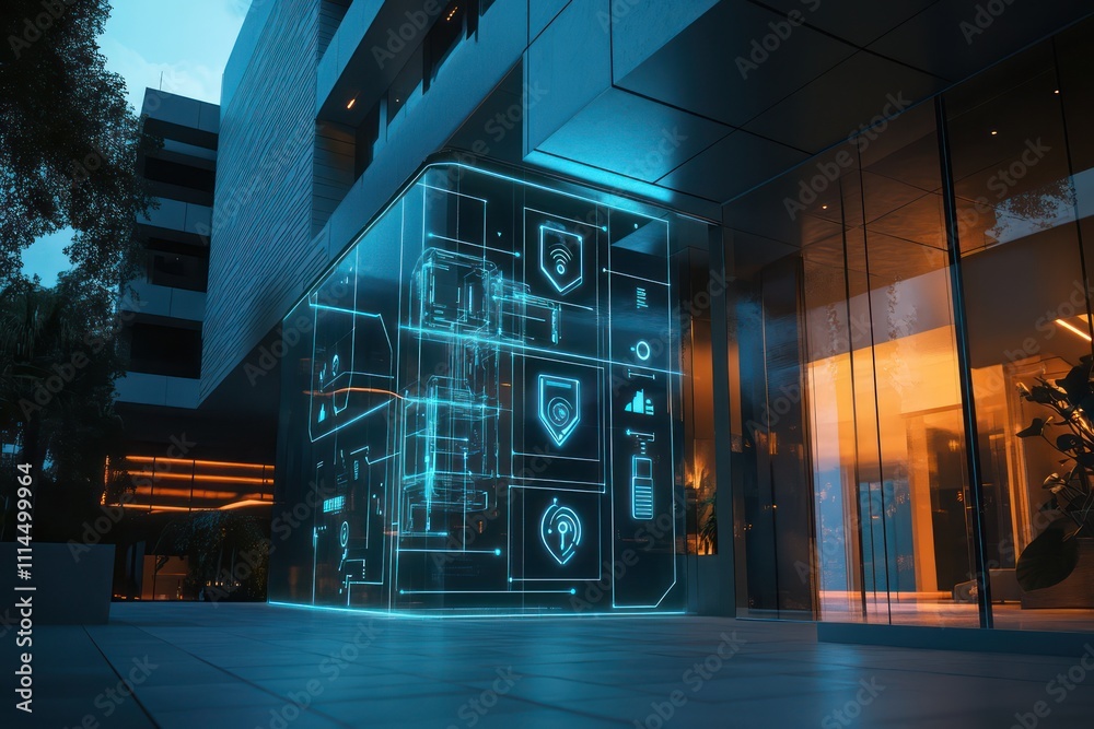 A smart building with an integrated cybersecurity system, where AI