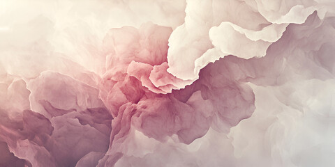 Poster - Abstract Dreamy Blush & Ivory Swirling Clouds: A delicate blend of ethereal blush and ivory hues creates a mesmerizing abstract pattern of swirling clouds, evoking a sense of peace and tranquility.