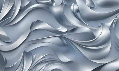 Poster - Intricate swirls of silver form a stunning abstract pattern that highlights contemporary design and artistic expression in a dynamic way