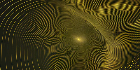 Poster - golden spiral abstract: a mesmerizing swirl of golden lines and glowing light creates a captivating 