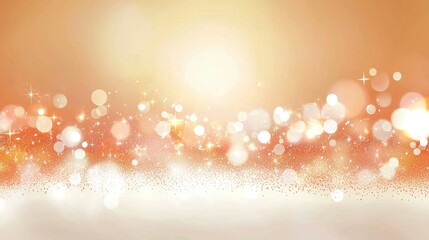 Poster - Warm Sunset with Glittering Orange Particles Creating a Blurred Background Effect