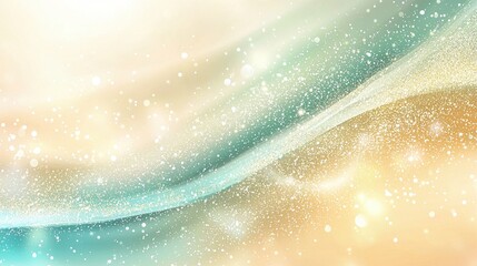 Poster - Glittering Warm Turquoise Particles with Blurred Light Effects for Elegant Background Design