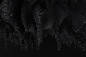 Poster - Asbtract 3d background with black particles.