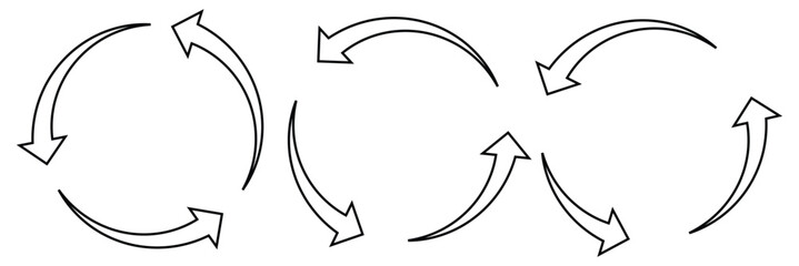 Poster - Circle arrow icon. Resumption , repeat concept. Vector illustration. circle arrow icon set. circular arrow icon, refresh, reload. Set of circle arrows rotating on white background. Design eps 10