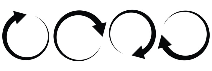 Poster - Circle arrow icon. Resumption , repeat concept. Vector illustration. circle arrow icon set. circular arrow icon, refresh, reload. Set of circle arrows rotating on white background. Design eps 10