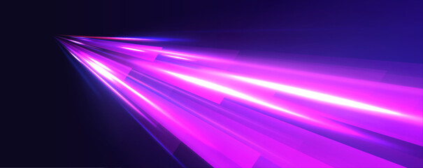 Aufkleber - Abstract neon speed lines and glowing trails in blue, purple, illustrating the rapid acceleration of light on a cosmic road, combining high-tech motion with futuristic designs.