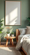 © lina - sunlit bedroom with blank canvas potted plants