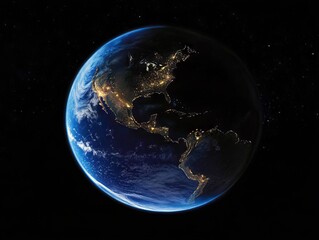 Wall Mural - a view of the earth at night from space