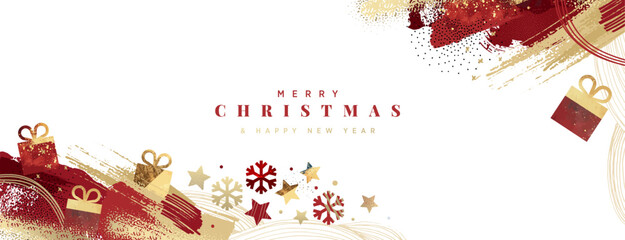 Wall Mural - merry christmas and happy new year. vector illustration for background, greeting card, party invitat