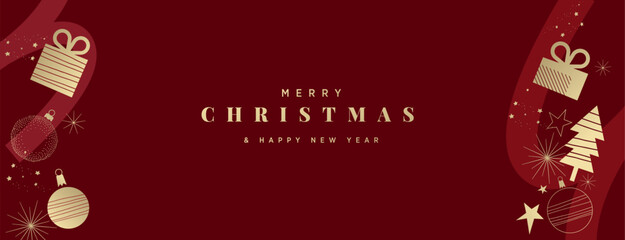 Wall Mural - merry christmas and happy new year greeting card. vector illustration for background, greeting card,