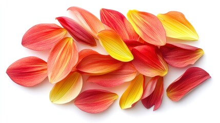 Poster - Delicate Dahlia Petals in Red and Yellow Hues